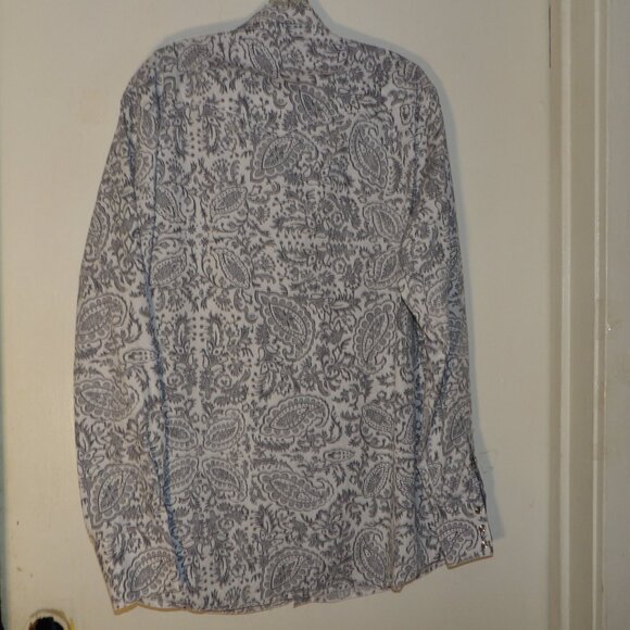 Drysdale's Pearl Snap Paisley Western Wear Shirt Sz LT - Picture 7 of 7